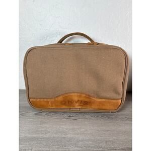 Orvis Battenkill Travel Kit Hanging Case Canvas Leather Luggage Toiletry Bag